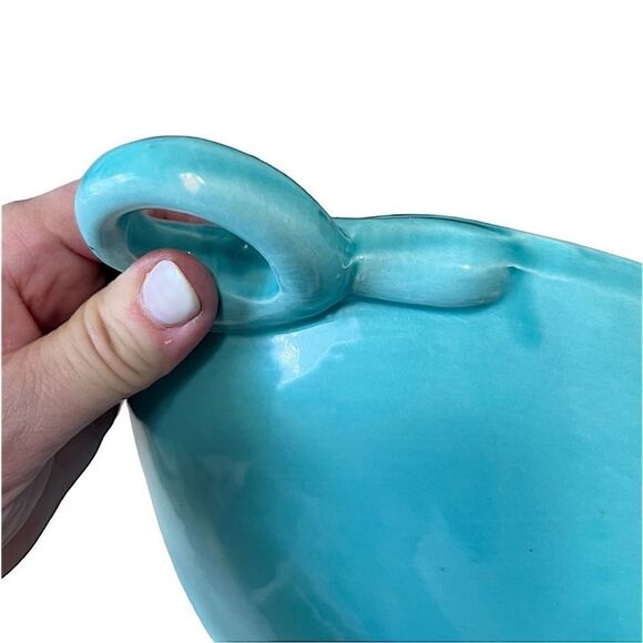 Maioliche Jessica Handmade Italian Oblong Serving Bowl – Tiffany Blue Turquoise - Picture 4 of 10